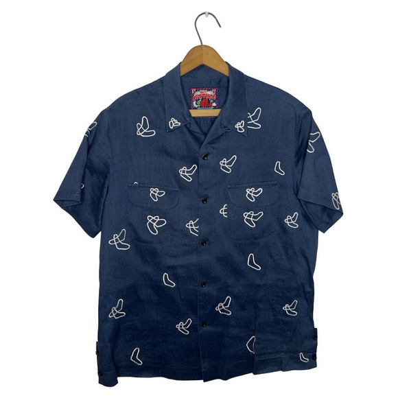 Al's Attire Handmade San Francisco Rockabilly 50s Camp Shirt Abstract Embroidery - Picture 14 of 14